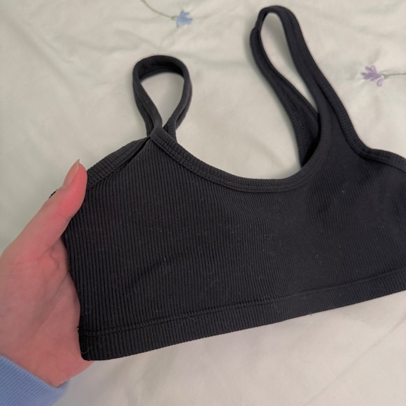 TNA ribbed black bra activewear top - Picture 4 of 7